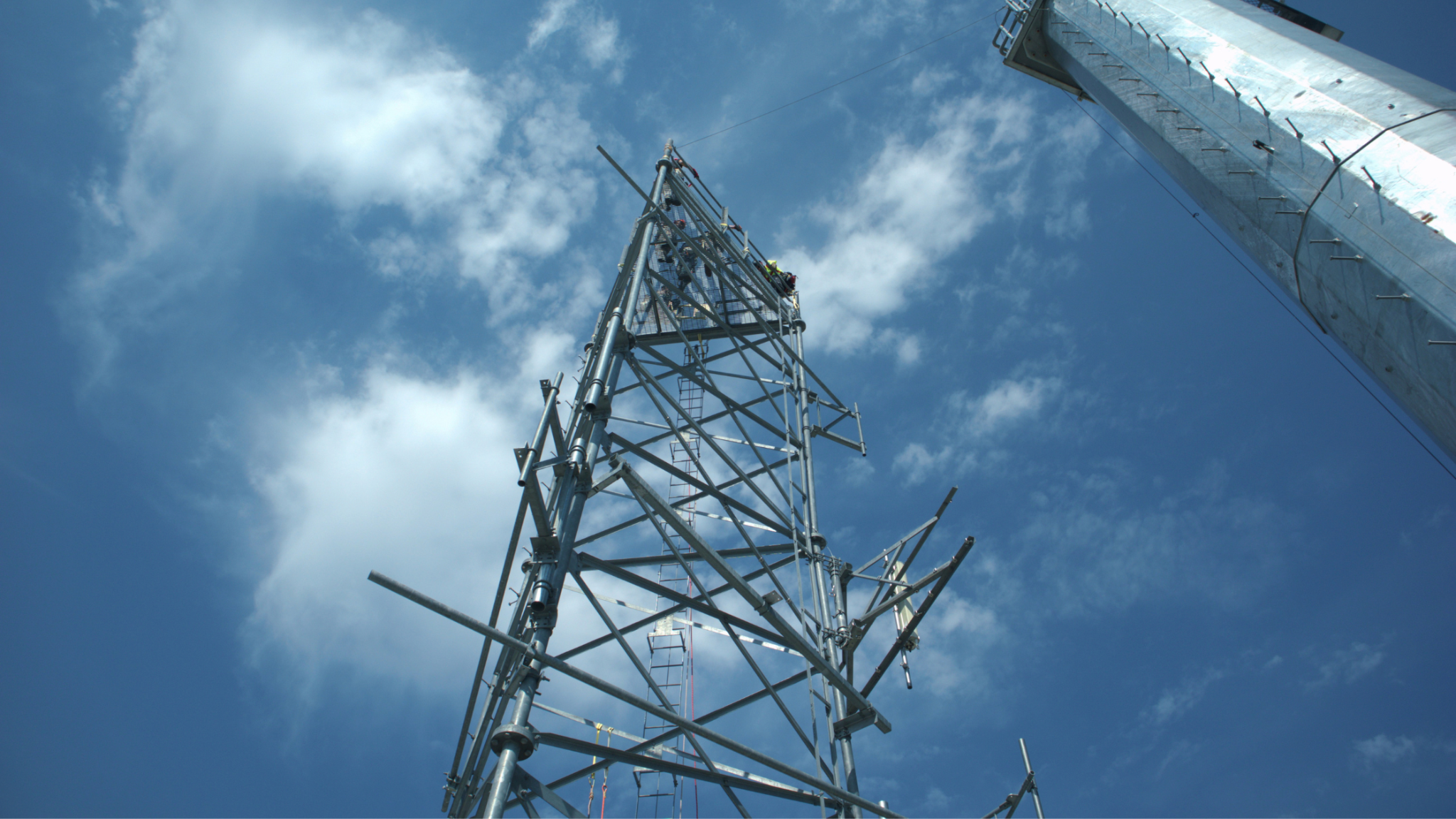 Telecommunications tower used for hands-on tower technician climbing training